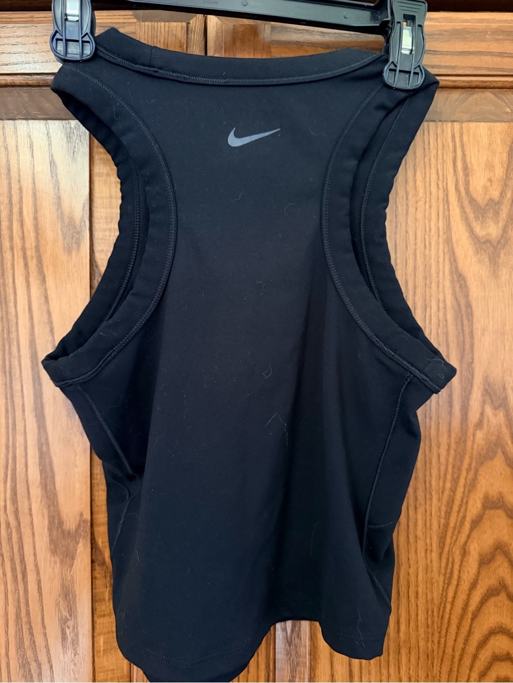 Nike Black Racerback cropped Training Tank with Subtle Swoosh